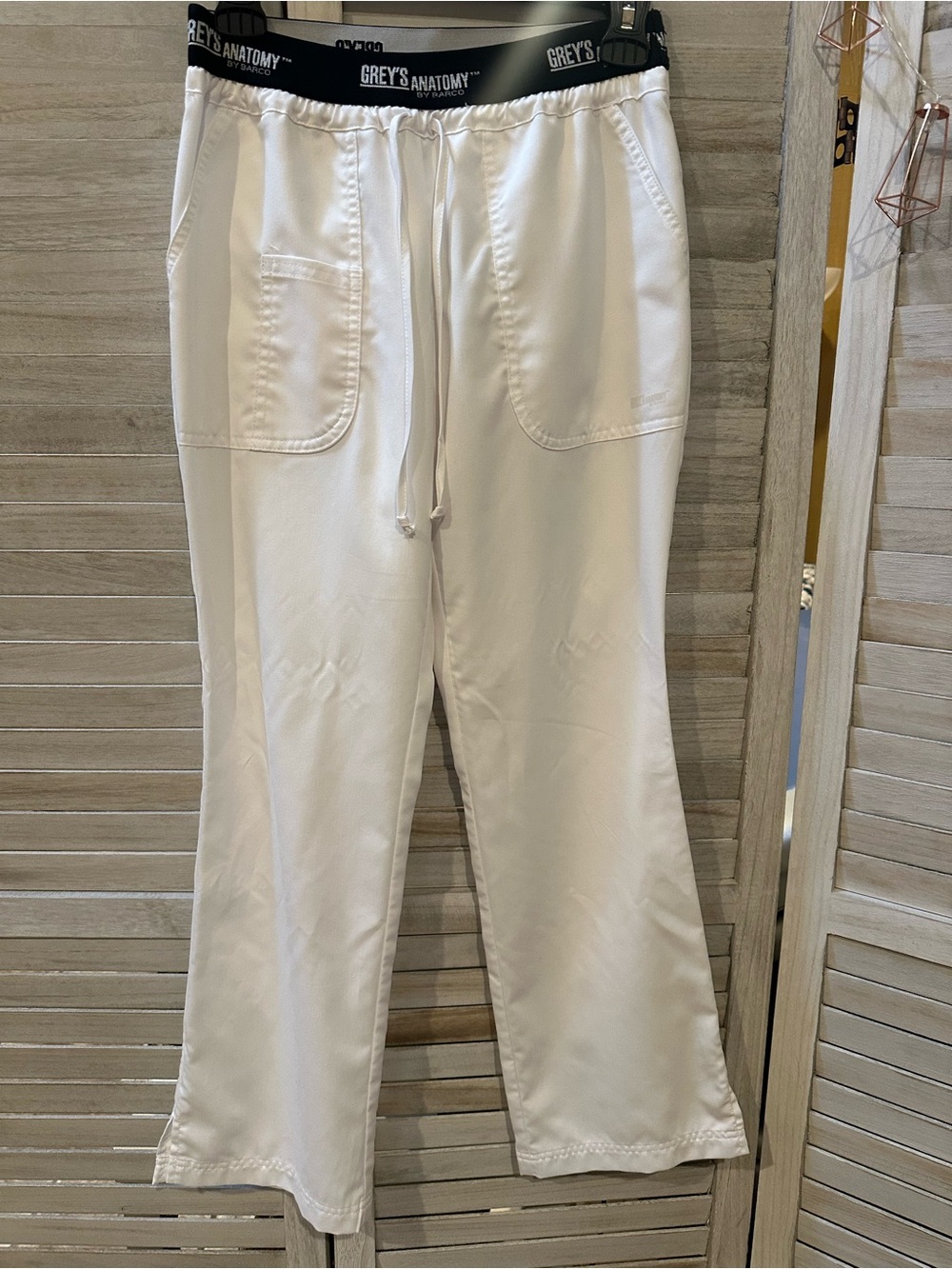 Grey's Anatomy White Drawstring Medical Jogger Pants